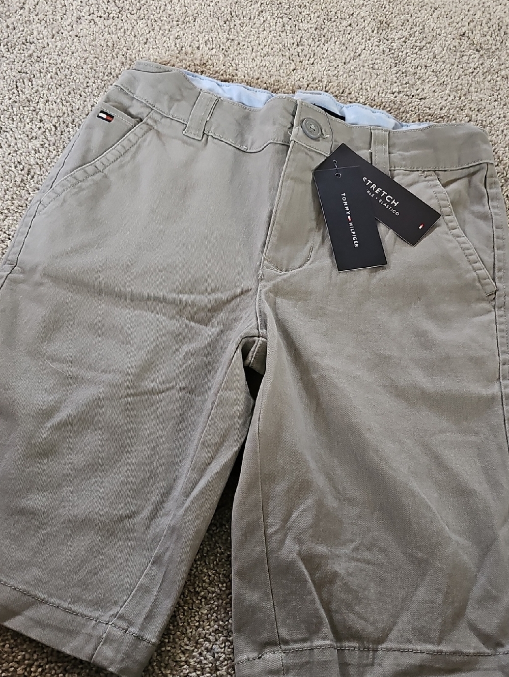 SS💜🔹️Tommy Hilfiger Boys' Gray Stretch Shorts - Picture 1 of 4